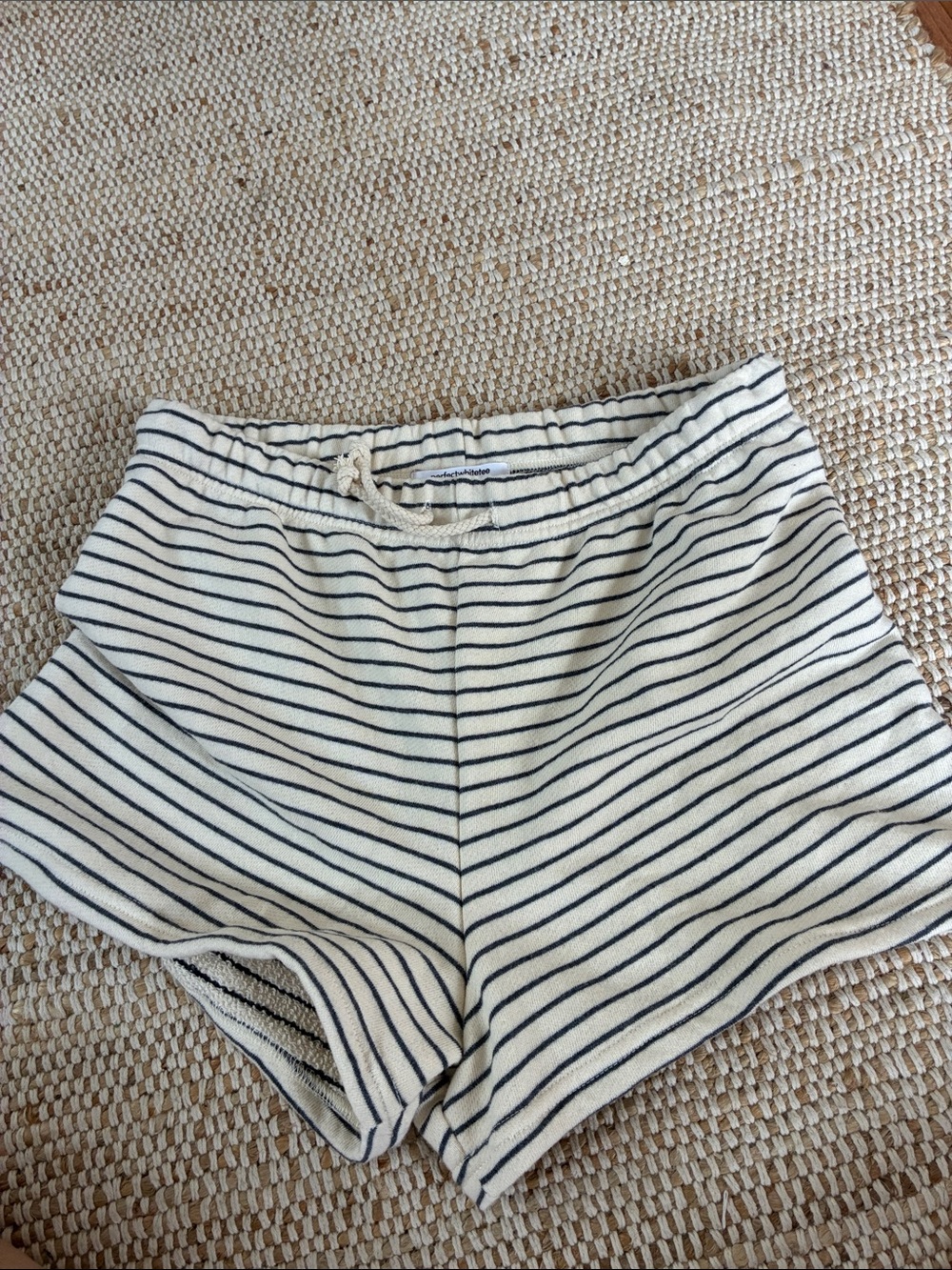 Medium Perfect White Tee Bennie French Terry Stripe Short